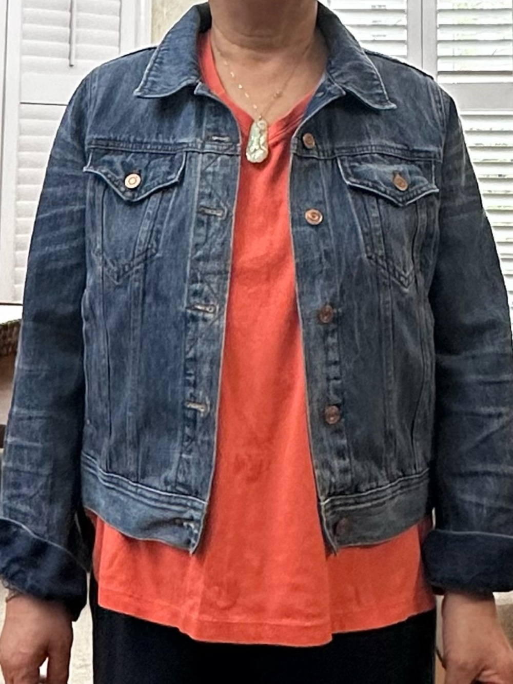 J. Crew Medium Blue Denim Jean Jacket.  Classic fit. - Picture 2 of 10